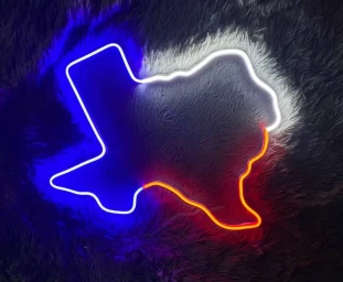 Basic Texas Map Neon Sign