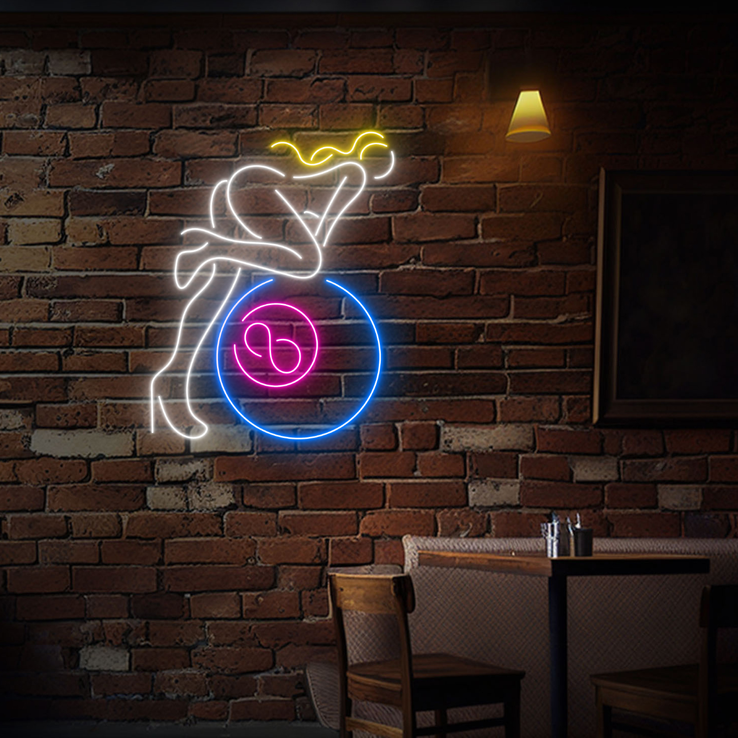 Lady Billiard Neon Sign Wall Art Decor