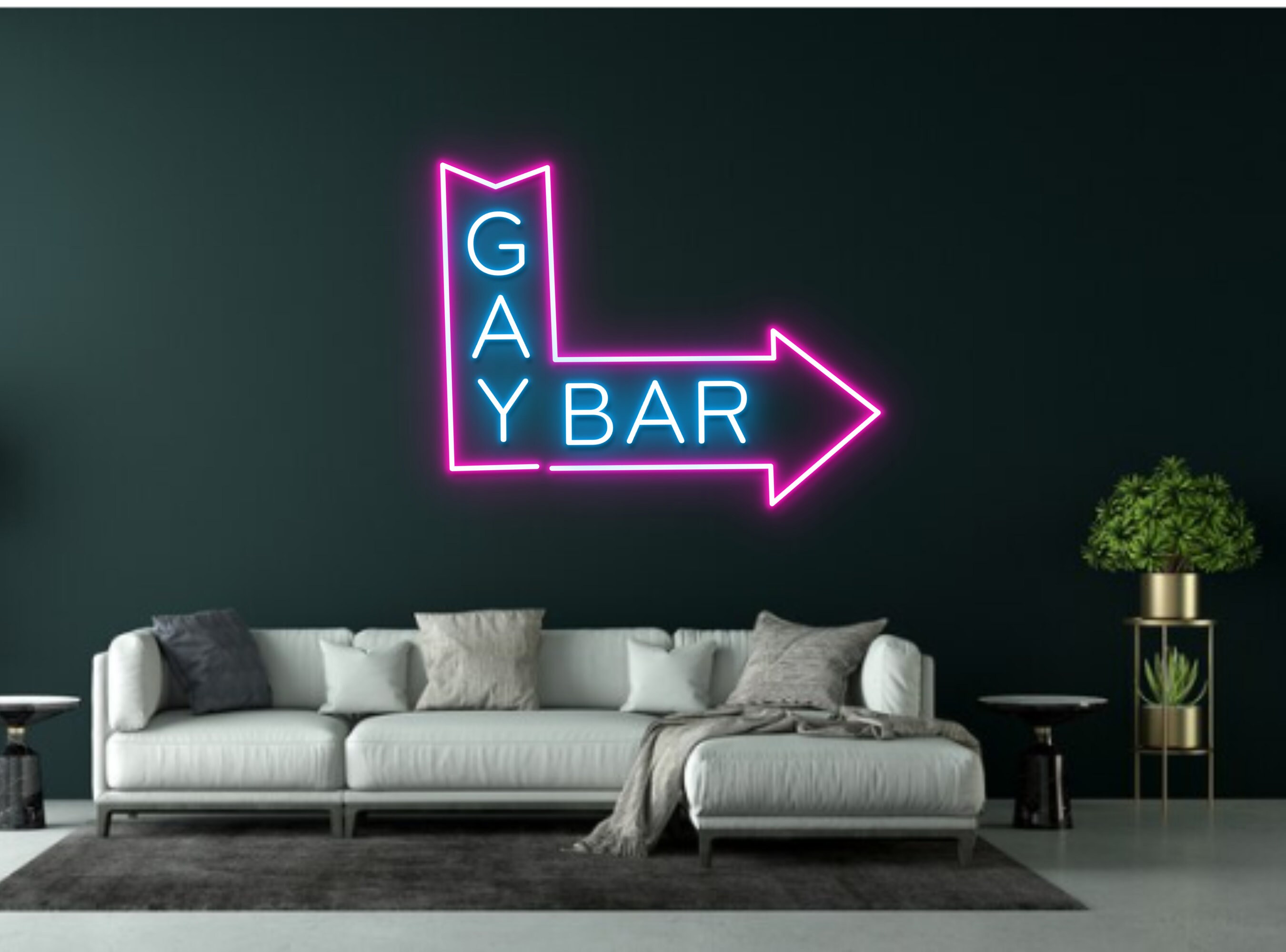 Gay Bar Neon Sign Wall Art Decor