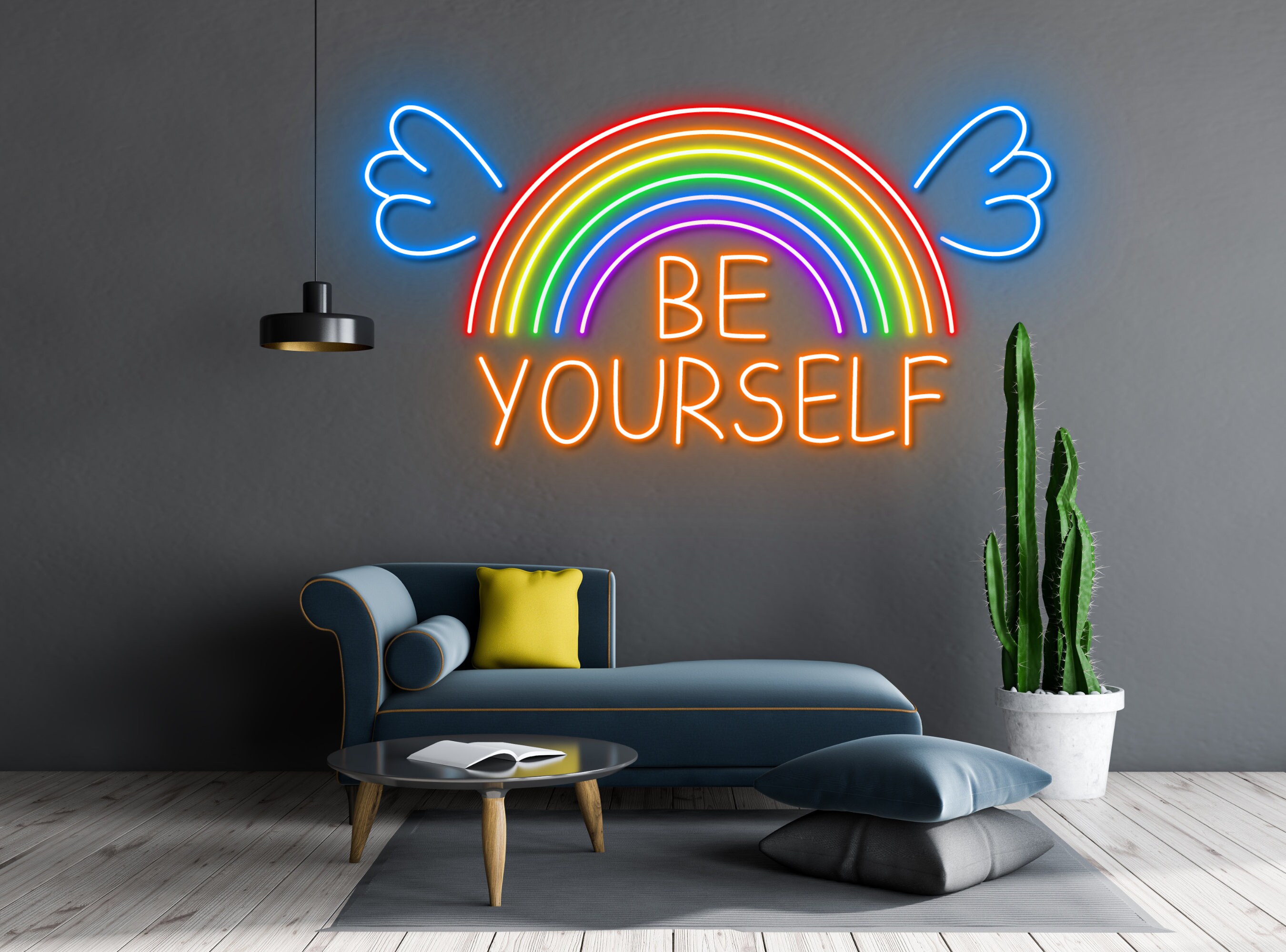 Be Yourself Wings Neon Sign