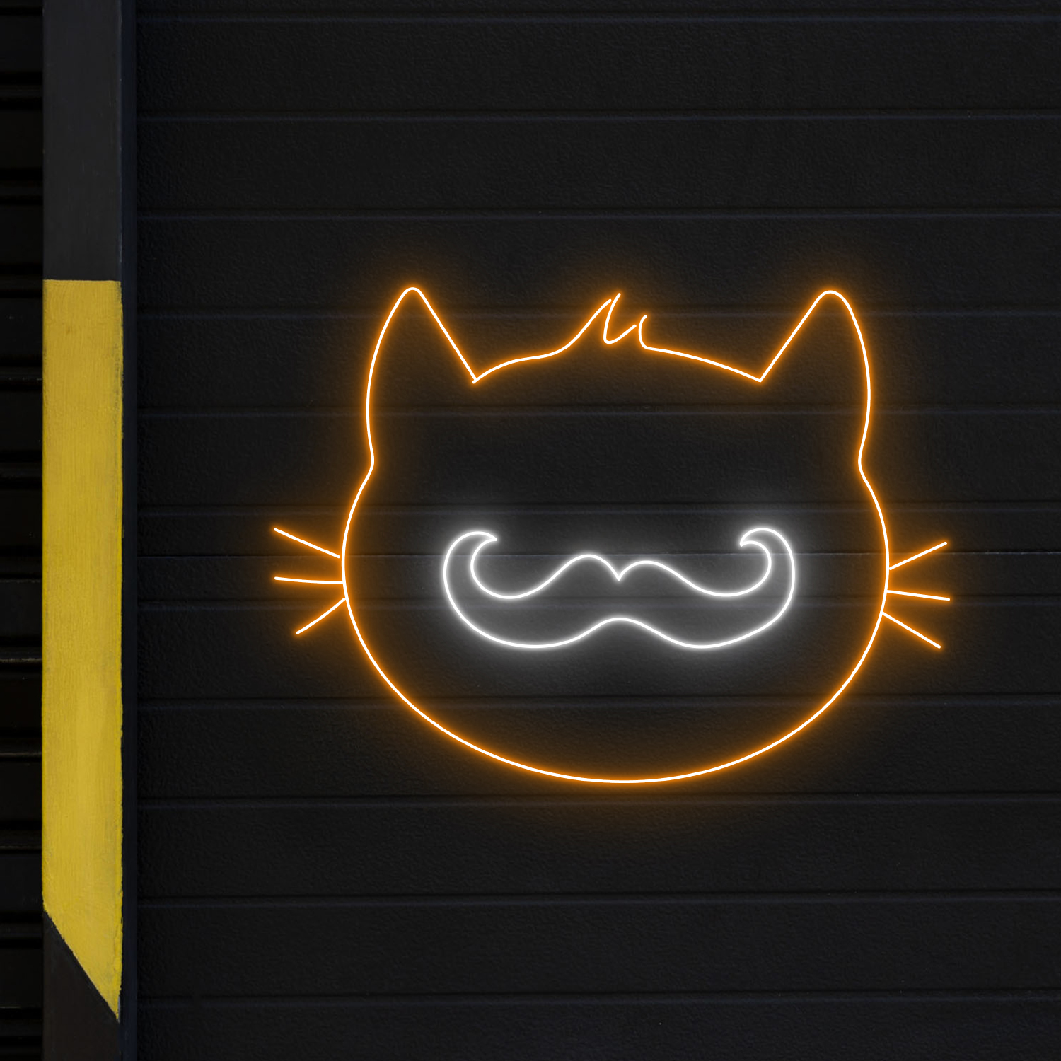 Mustache Cat Neon Sign Funny Cat Wall Art Decor