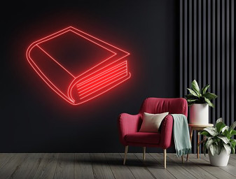 Book Line Art Neon Signs