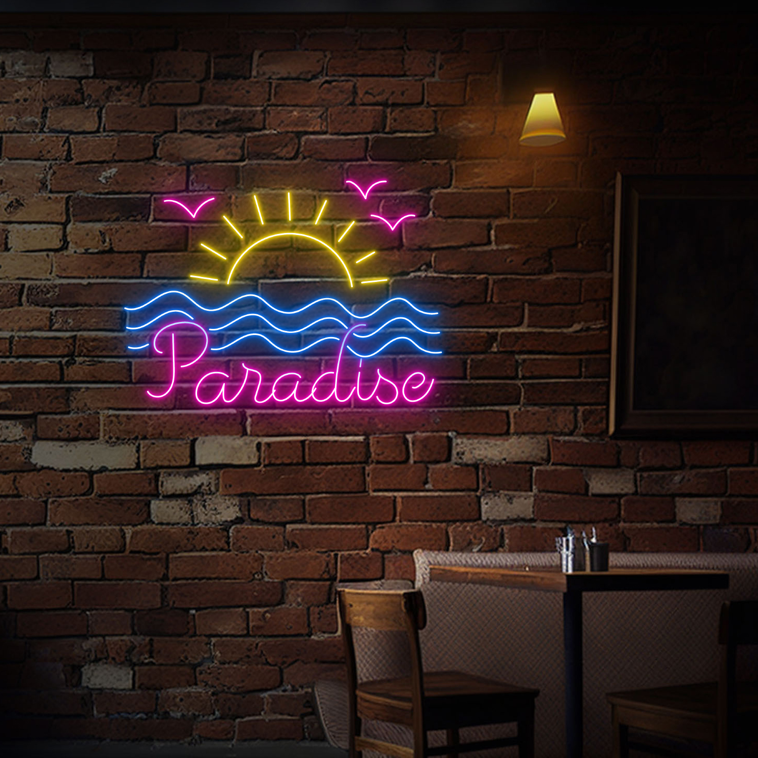 Paradise Beach Neon Sign Summer Vibe Wall Decor