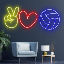 Love Volleyball Neon Sign Volleyball Club Wall Decor