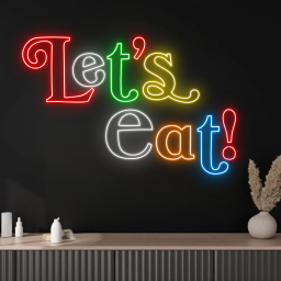 Let's Eat Neon Sign Long-lasting Lights Decor Shop Decor