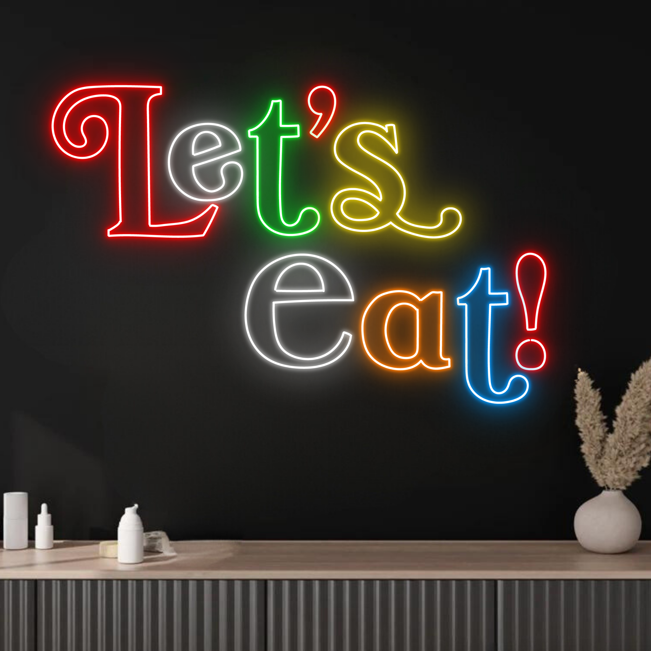 Let's Eat Neon Sign Long-lasting Lights Decor Shop Decor