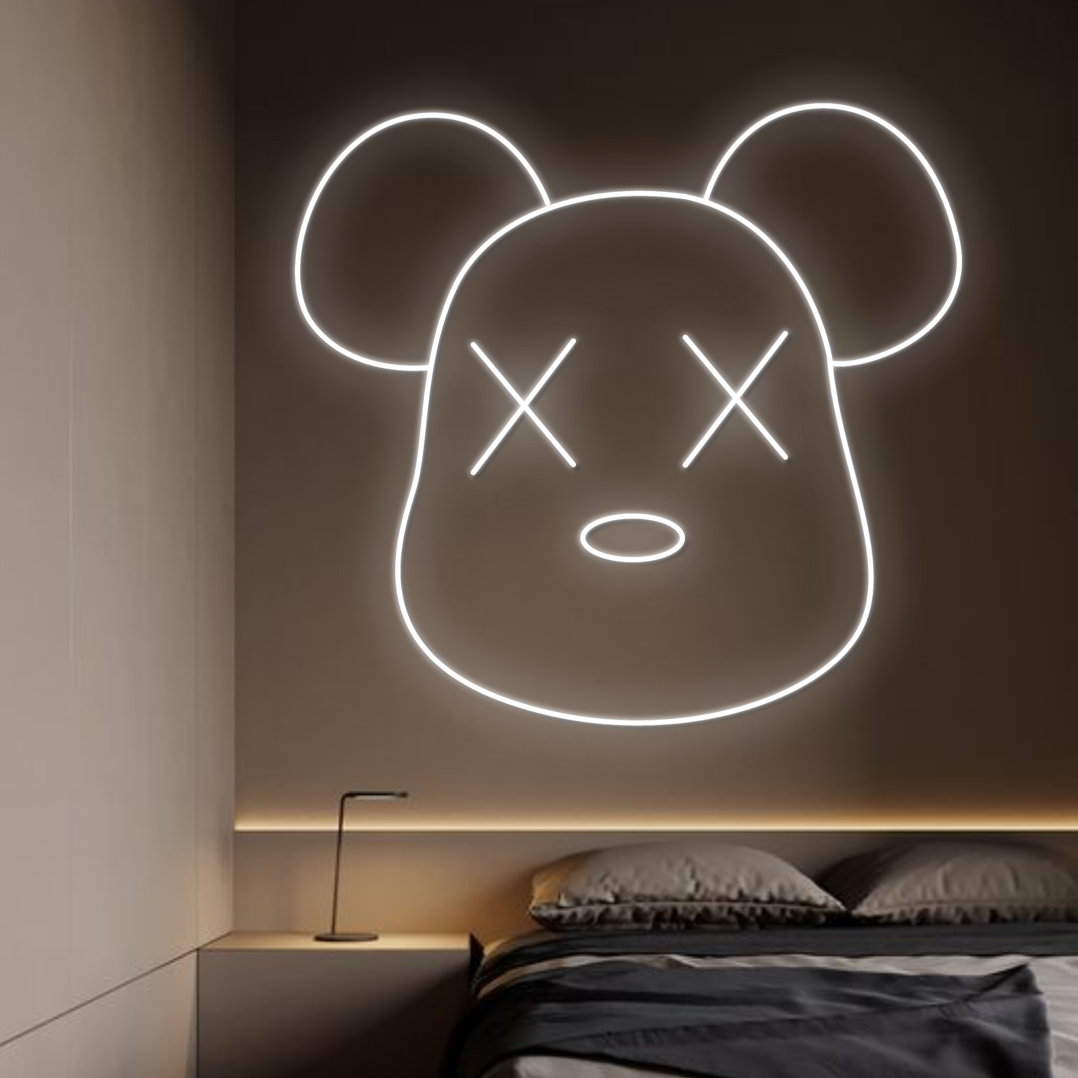 KAWS Supreme Face Neon Signs Cartoon Wall Art Decor