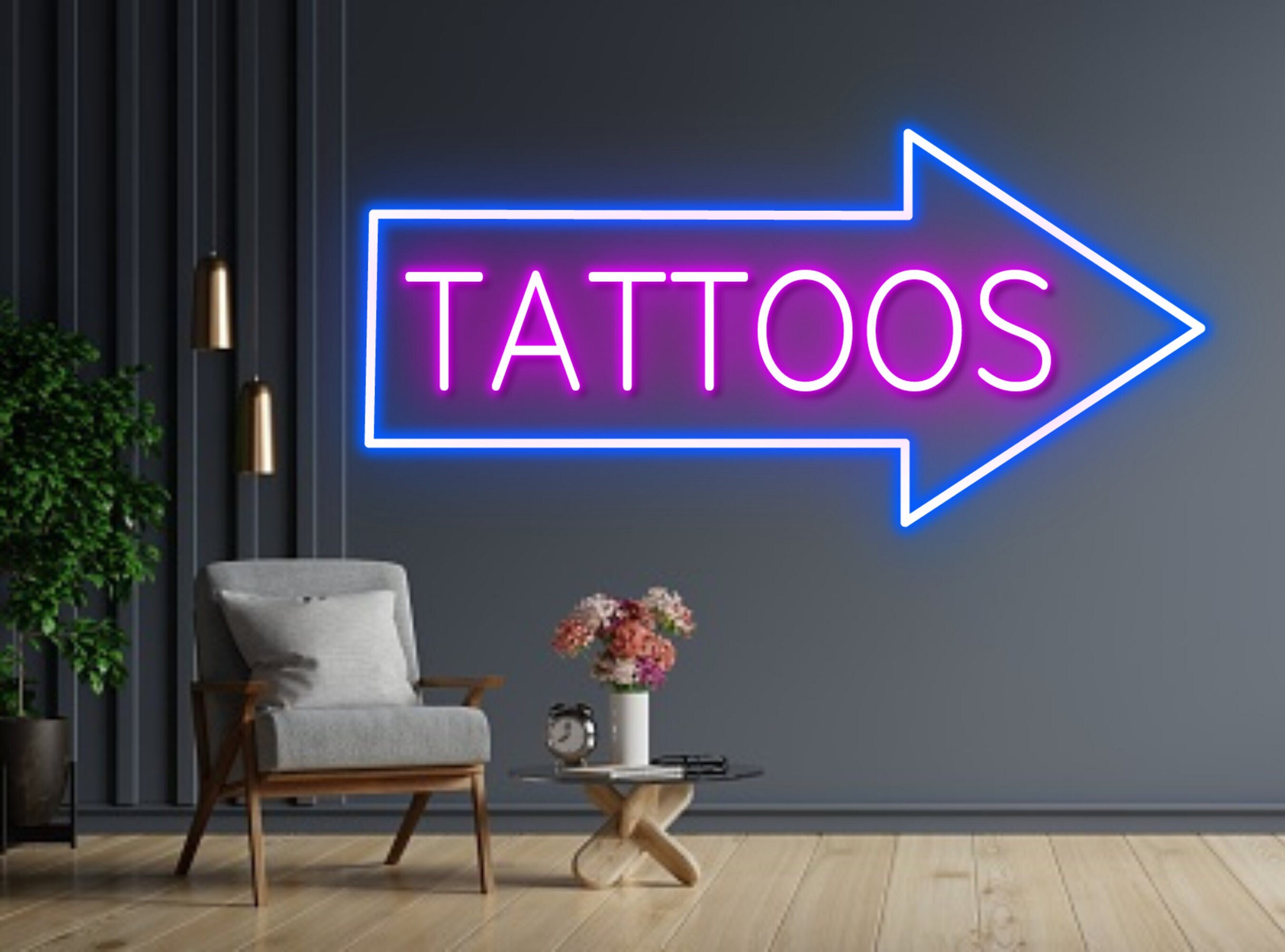 Tattoo Shop Open Neon Sign Bedroom Decor