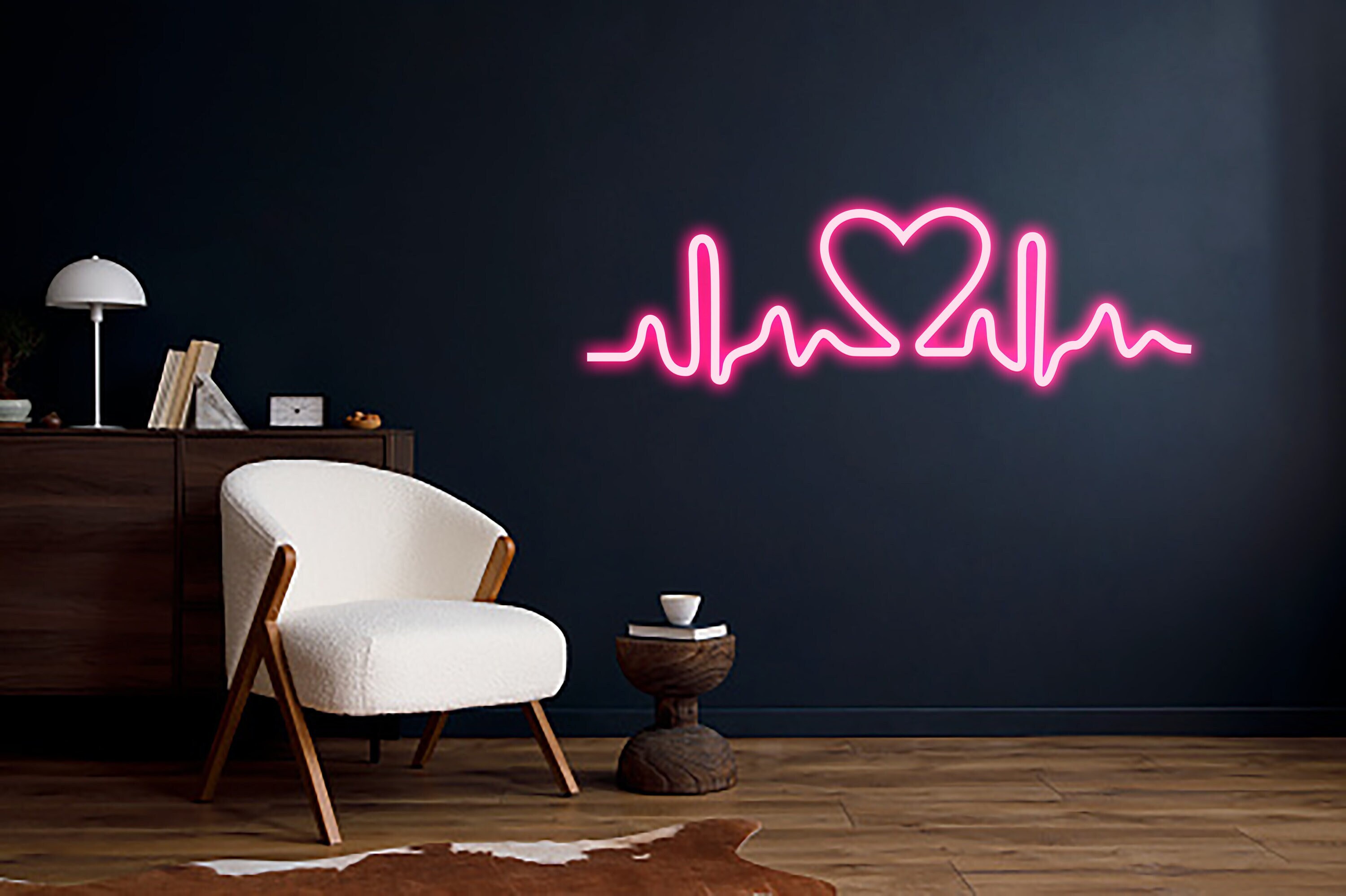 Heart Beat Neon Sign Bedroom Decor