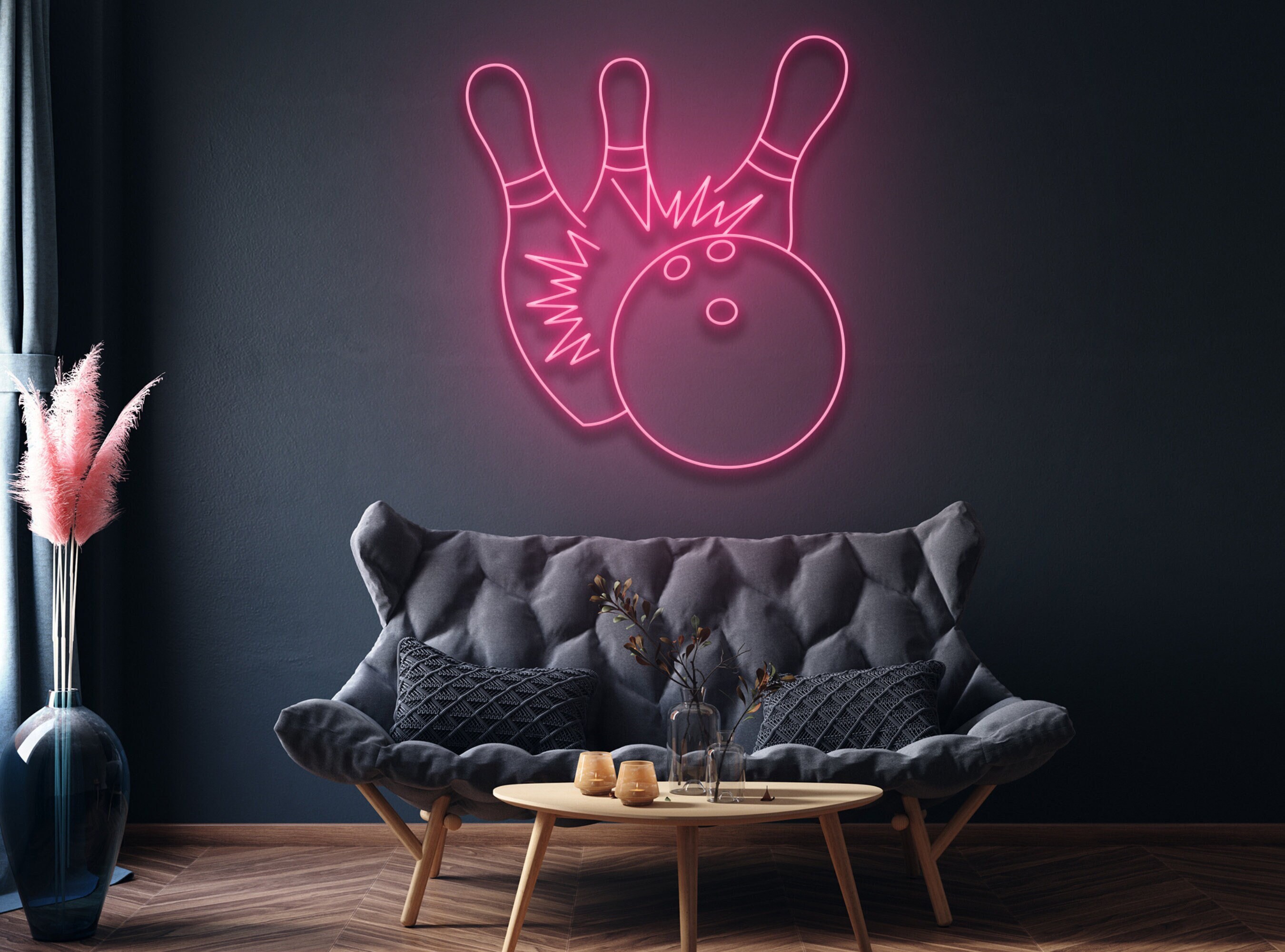 Bowling Ball Neon Sign Wall Decor