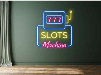 Slot Machine Neon Sign Casino Decoration