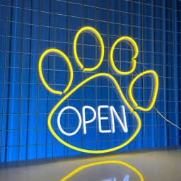 Open Pet Footprint Neon Sign Vet Pet Shop Long-lasting Decor