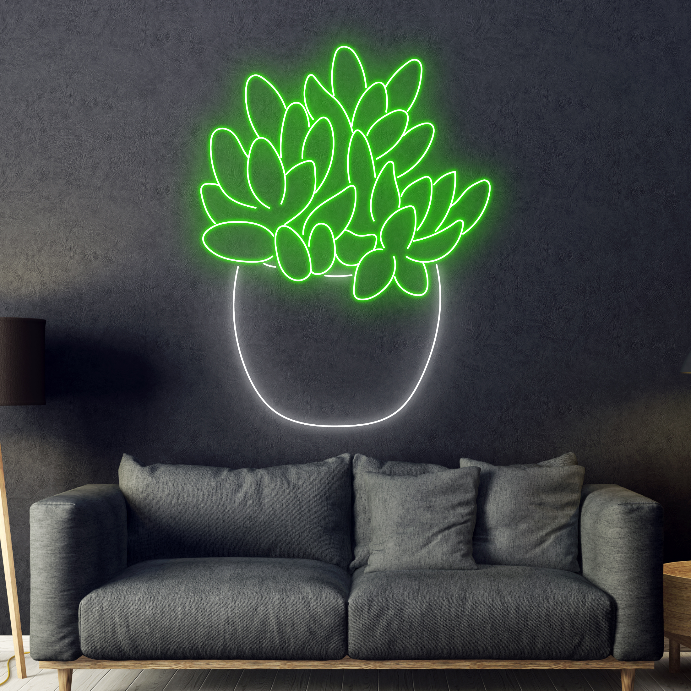 Succulent Echeveria Neon Signs Plan Flower Shop Wall Decor