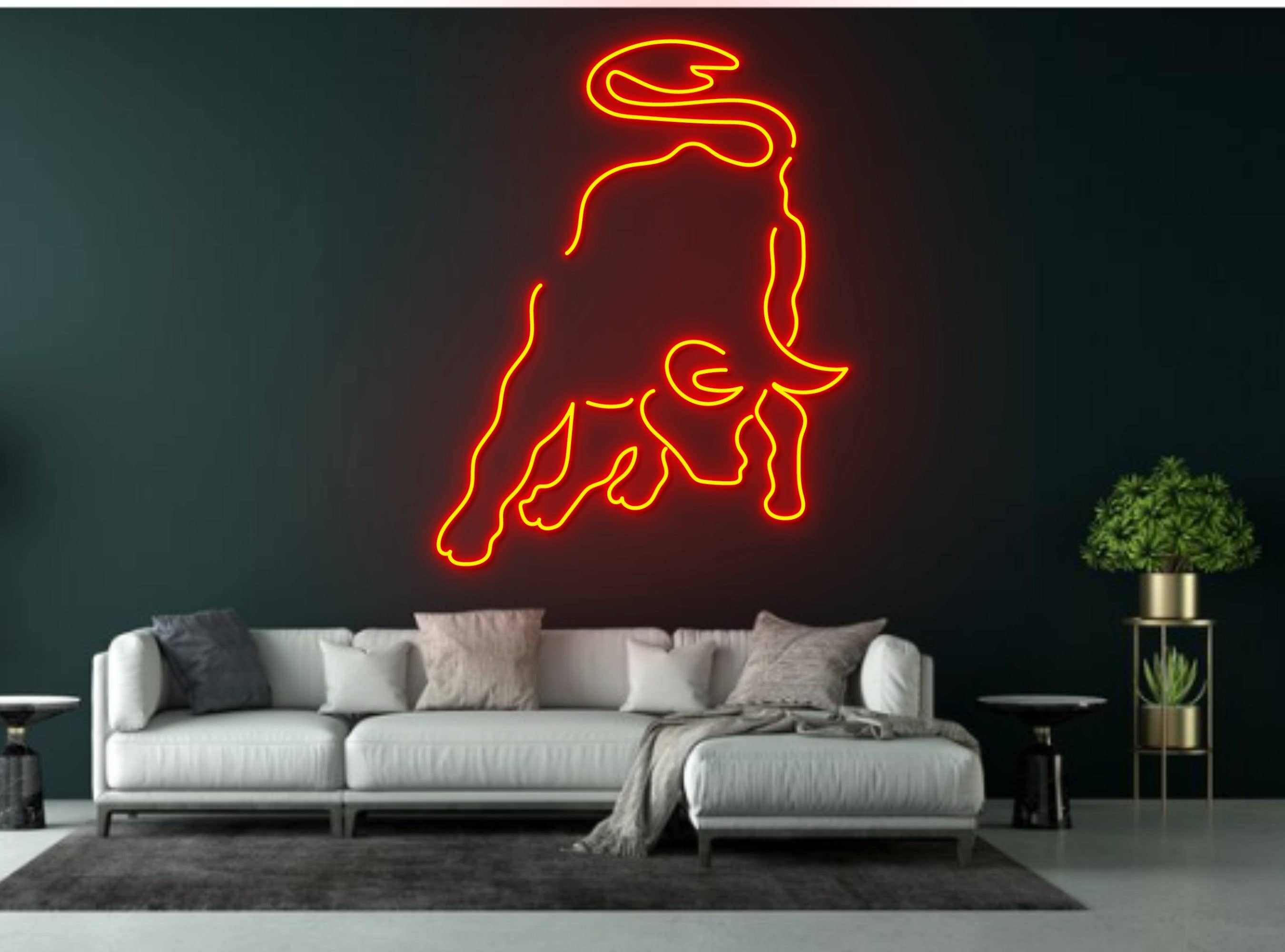 Longhorn Back Bull Neon Sign Western Style Home Decor