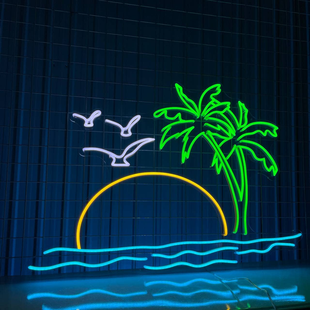 Peaceful Beach Neon Signs Tropical Wall Art Decor