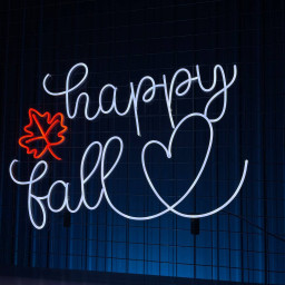 Happy Fall Neon Sign Autumn Thanksgiving Light Wall Decor