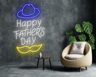 Happy Father's Day Neon Sign Wall Decor