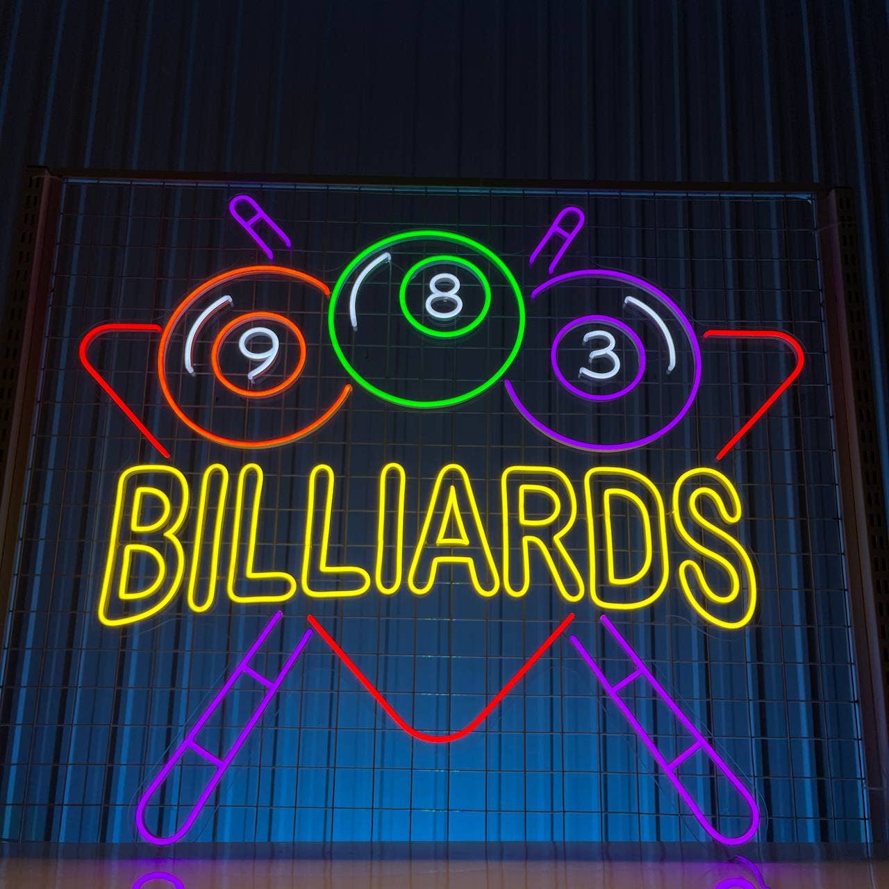 Billiards Neon Sign Billiards Wall Art