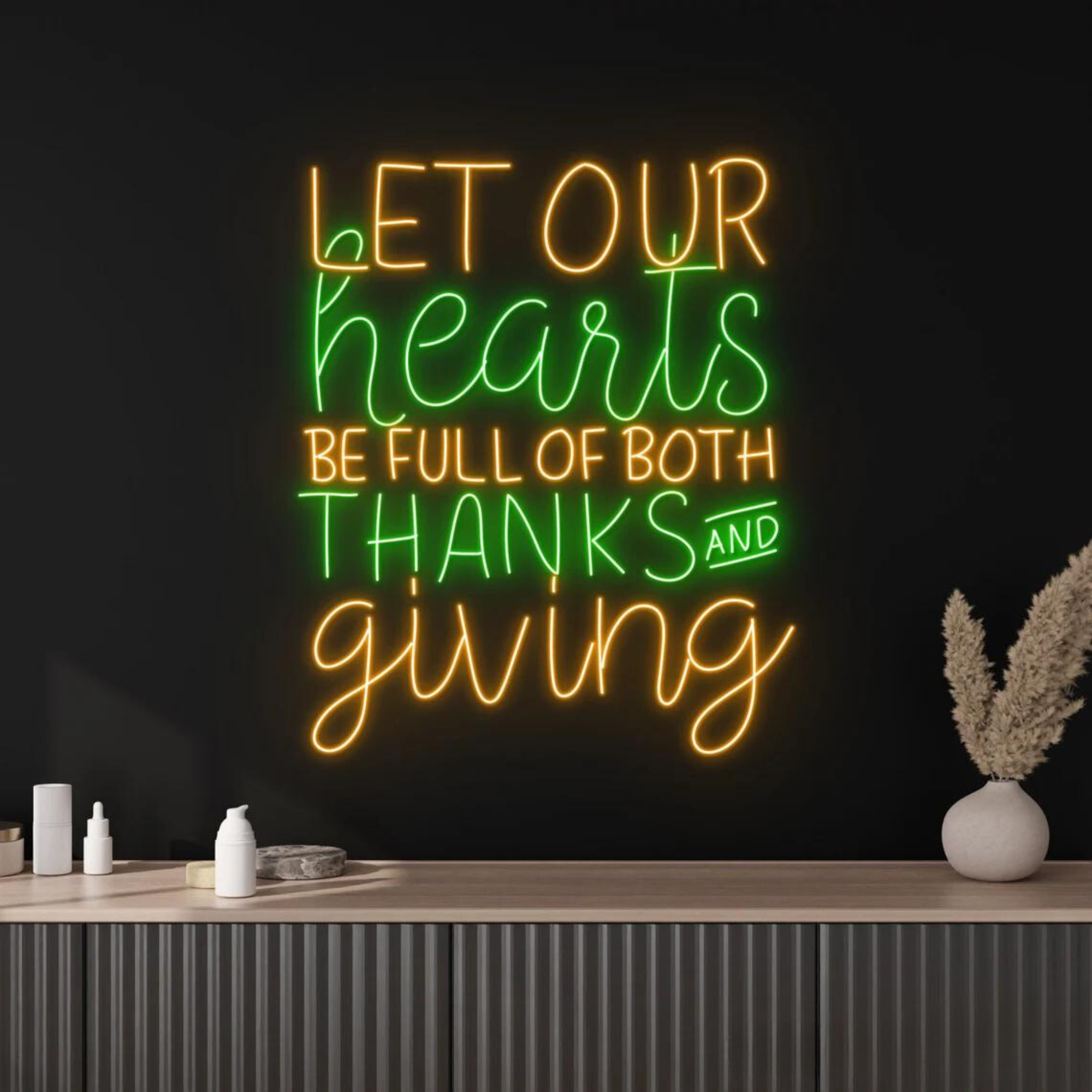 Let Out Hearts Thanksgiving Neon Sign Thanksgiving Decor