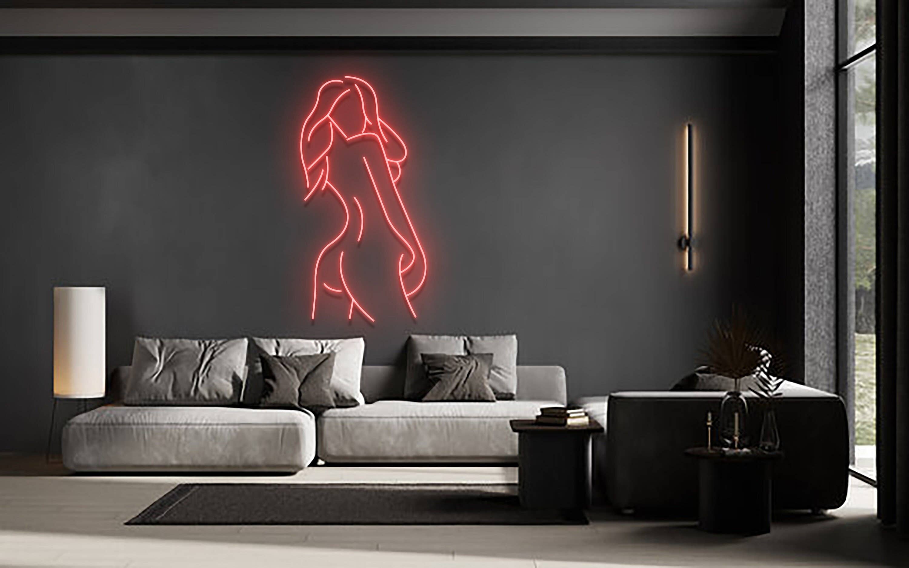 Sexy Woman Line Art Neon Signs Abstract Art Wall Decor