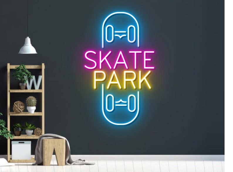 Skate Board Park Neon Signs Art Wall Decor