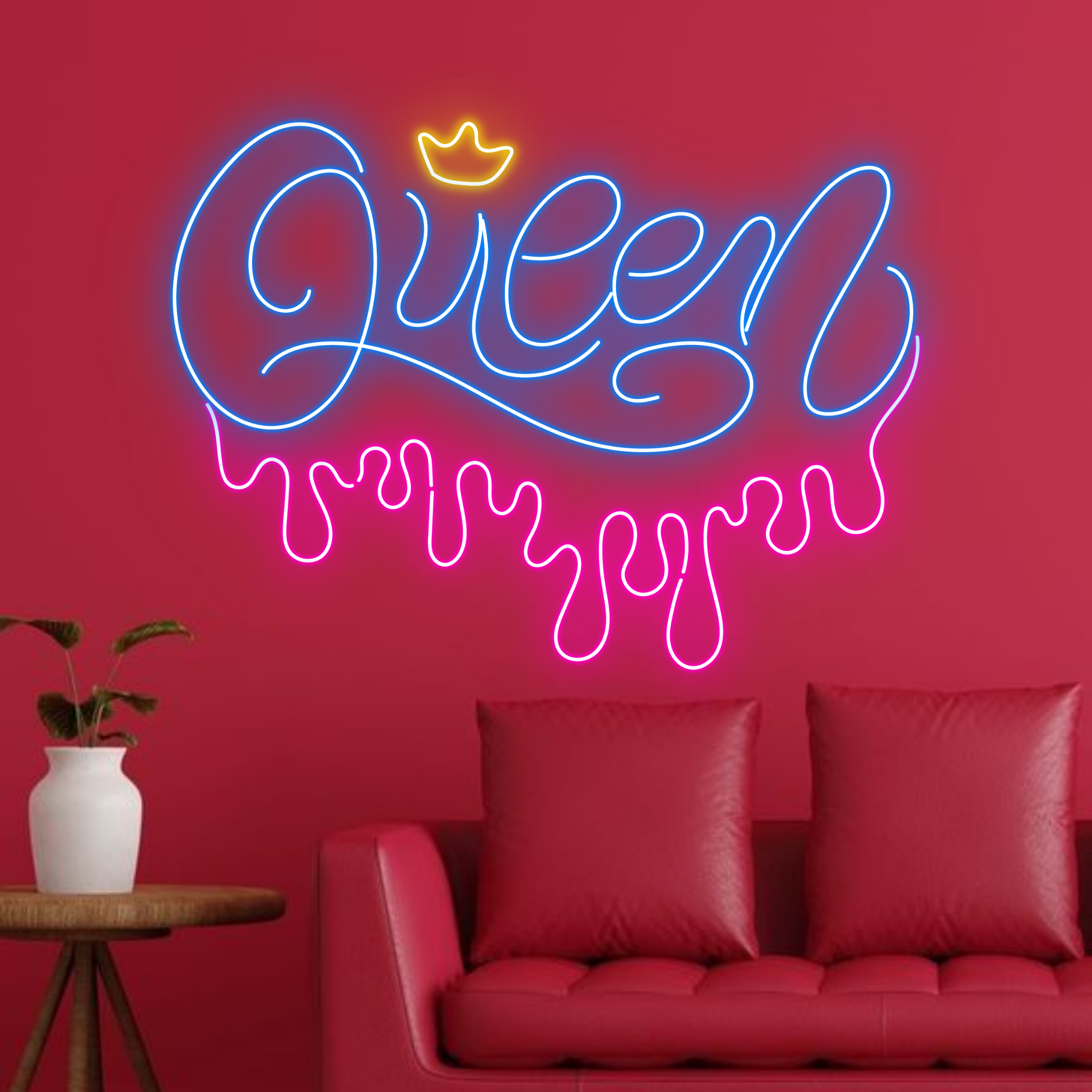 Queen Neon Sign Boutique Wall Long-lasting Lights Decor