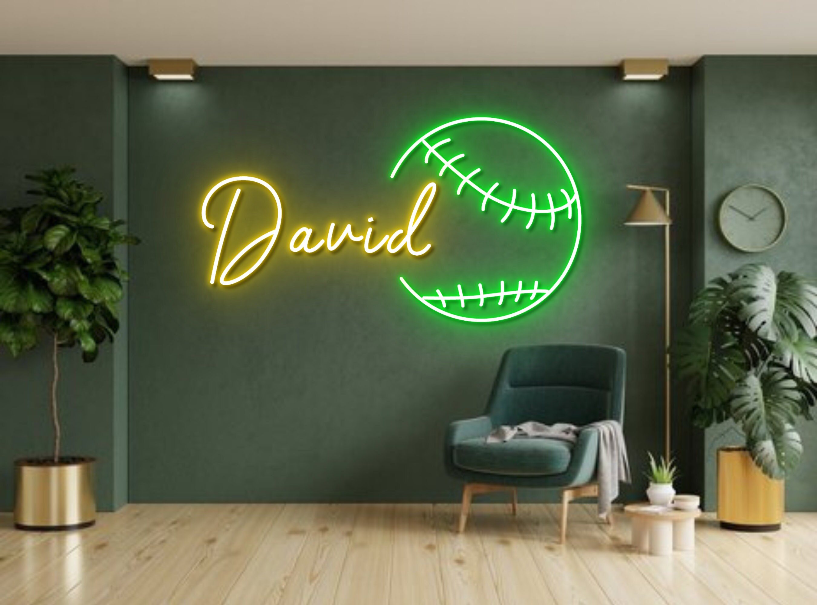 Custom Name Baseball Neon Sign Wall Art Decoration