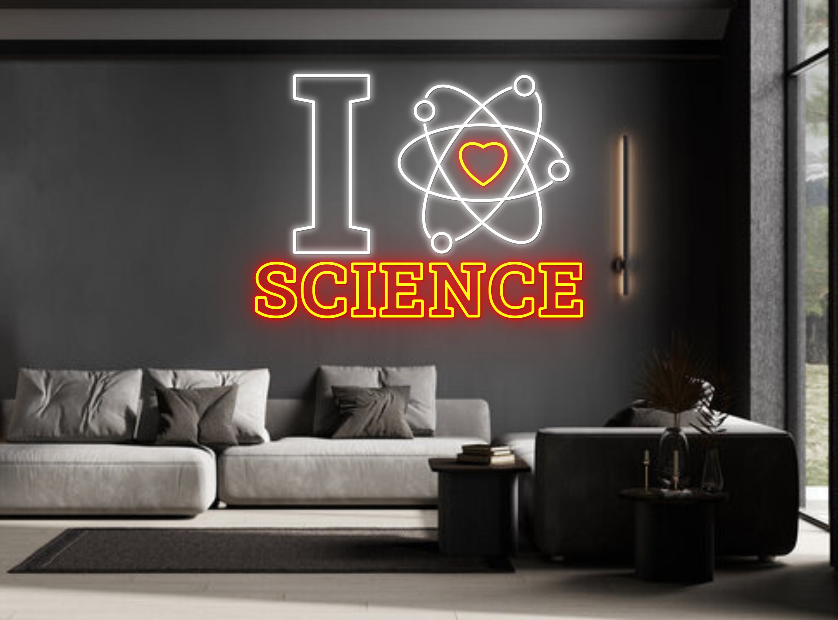 I Love Science Neon Sign Medical Science Logo Sign