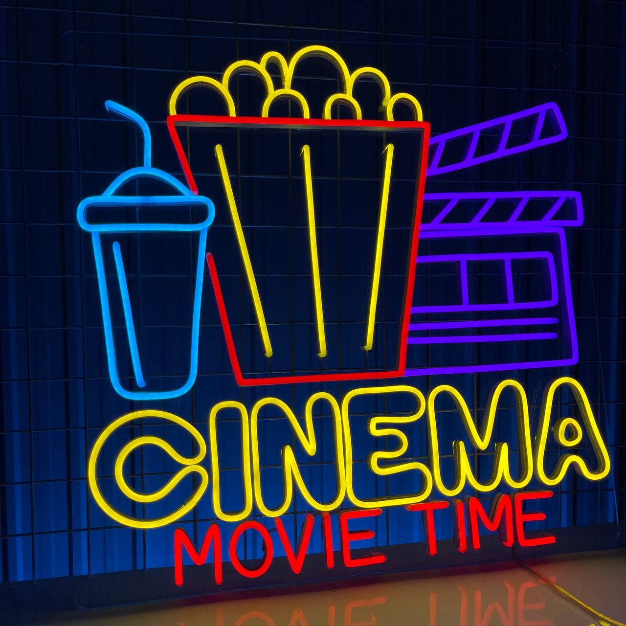 Cinema Movie Time Neon Sign Home &#038; Cinema Decor Led Light