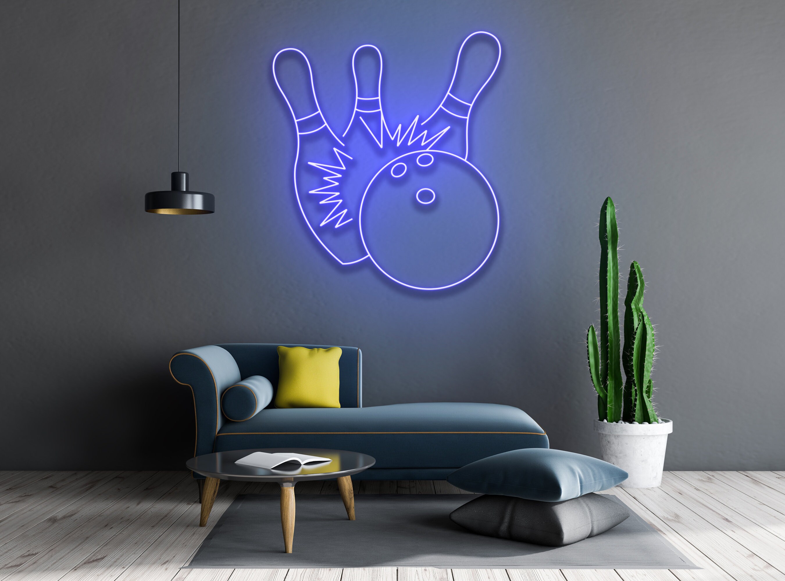 Bowling Ball Neon Sign Wall Decor