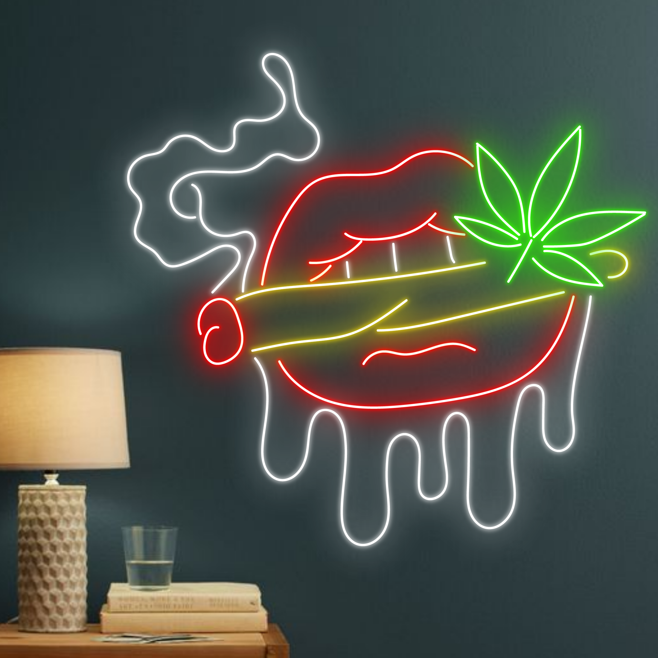 Sexy Lips Smoking Neon Signs Abstract Art Lights Decor Bar