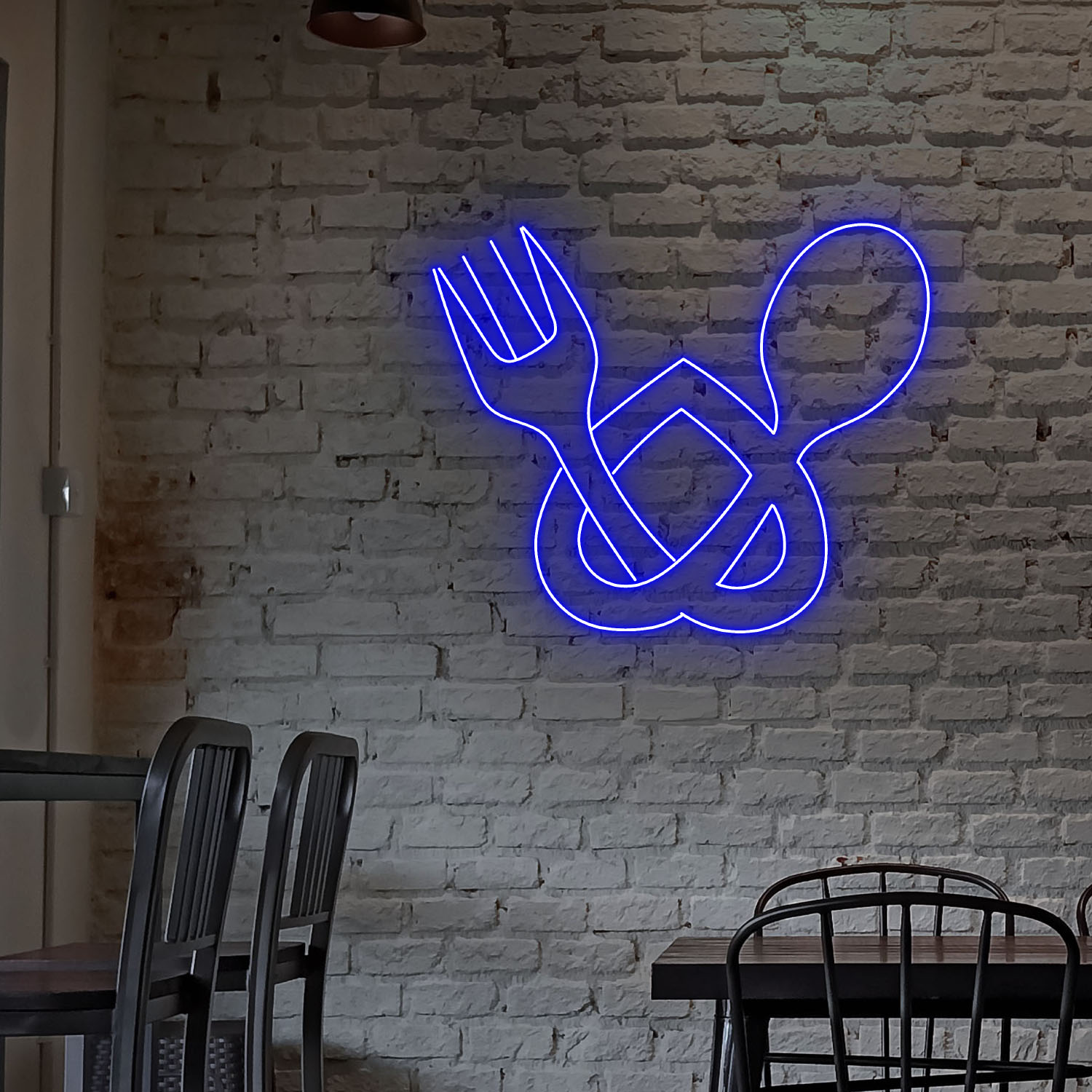 Heart Fork And Spoon Neon LED Sign Kitchen Wall Decor