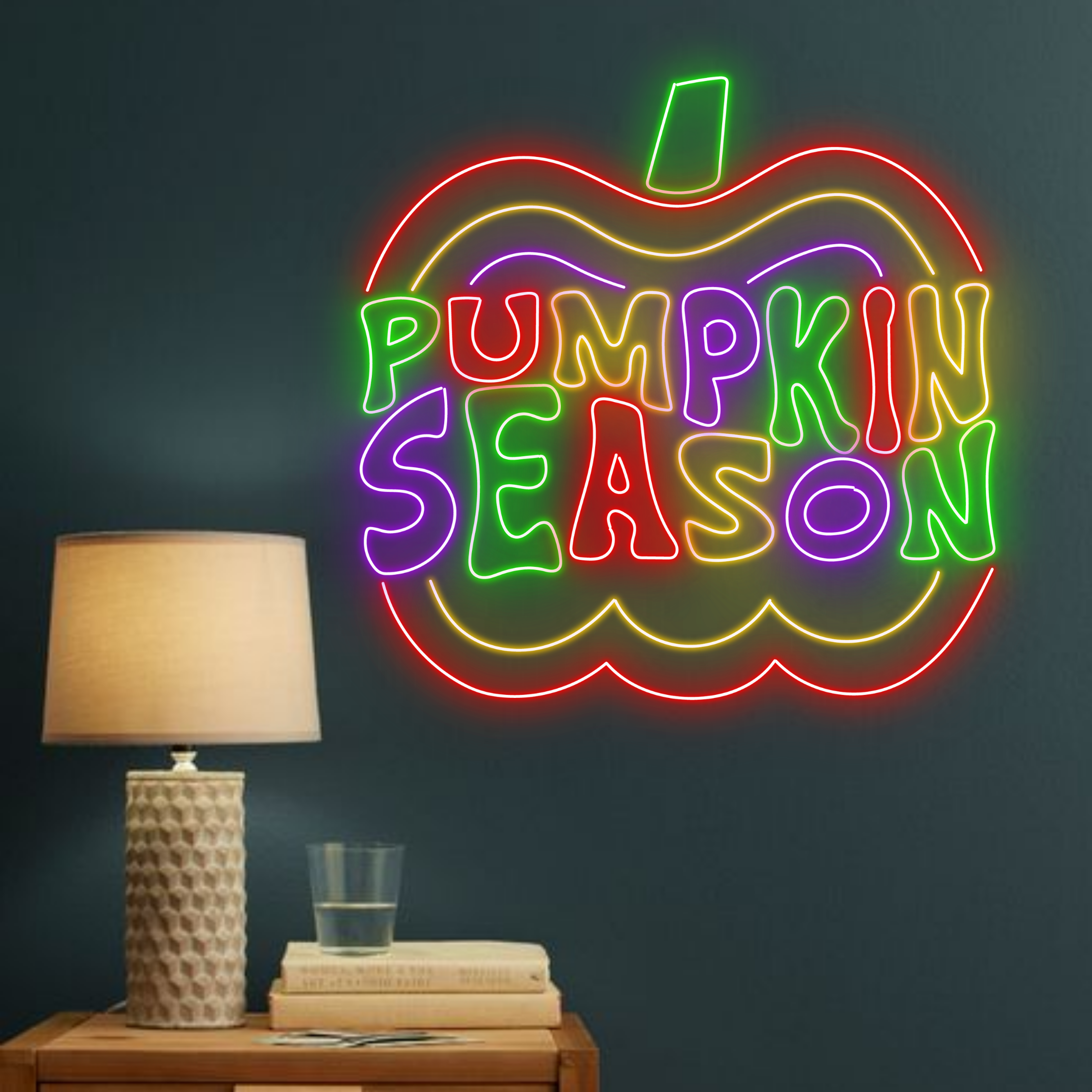 Pumpkin Season Neon Signs Halloween Deco Thanksgiving Decor