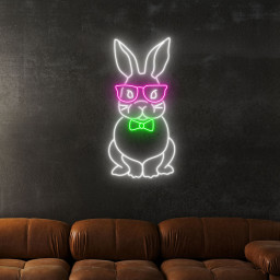 Cute Rabbit Neon Sign Bunny Wall Art Decor