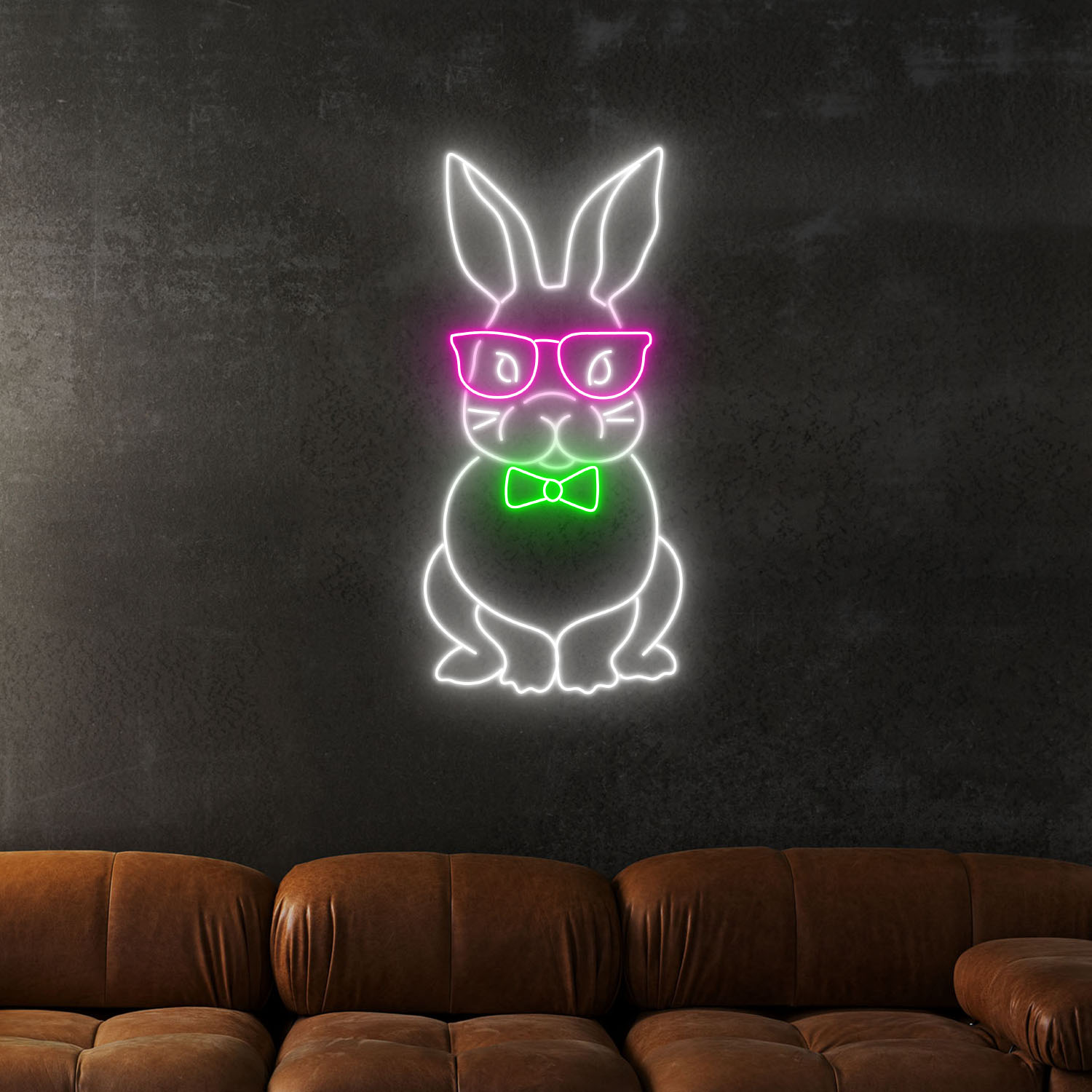 Cute Rabbit Neon Sign Bunny Wall Art Decor