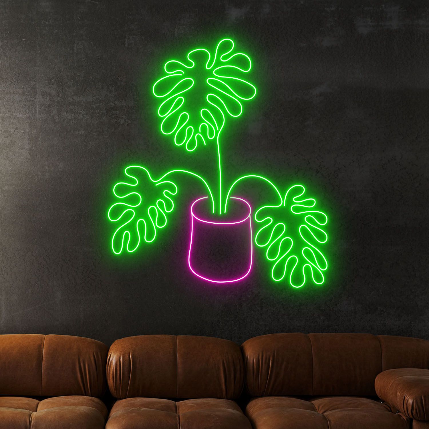 Monstera Leafs Neon Sign