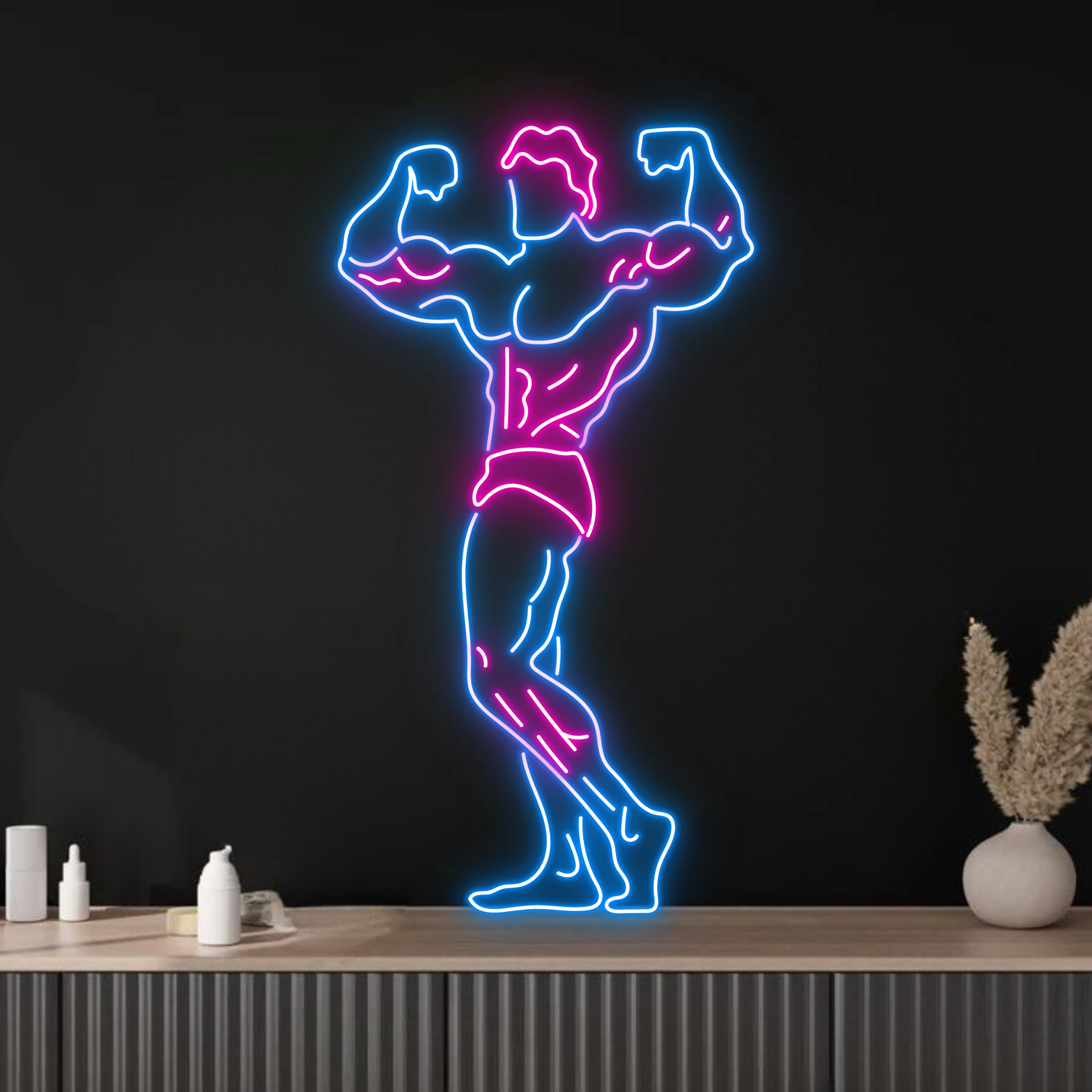 Sport Man Neon Sign Gymer Gym Fitness Club Wall Decor