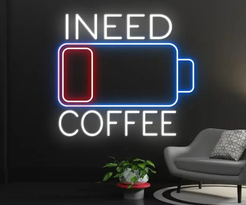 I Need Coffee Neon Sign Coffee Shop Signboard Wall Decor