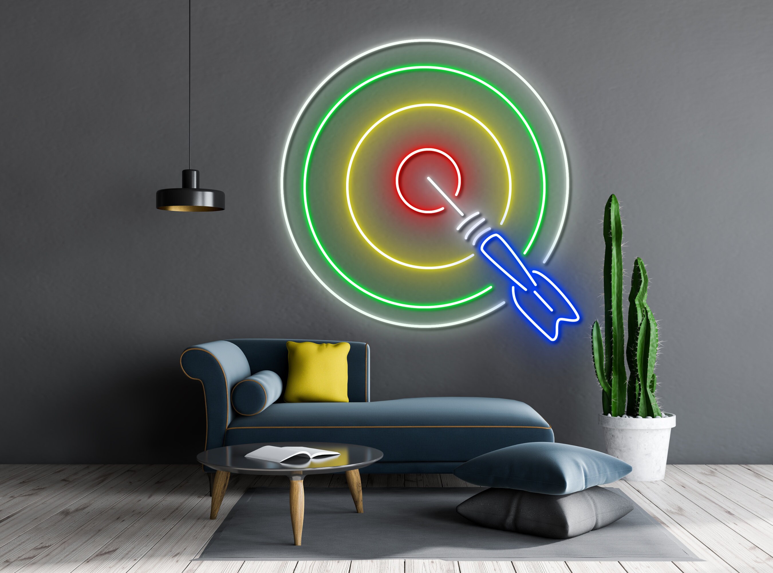 Target Arrow With Dart Neon Signs