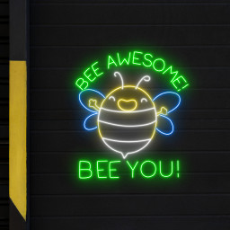 Bee Awesome Bee You Neon Sign Funny Quote Wall Art Decor