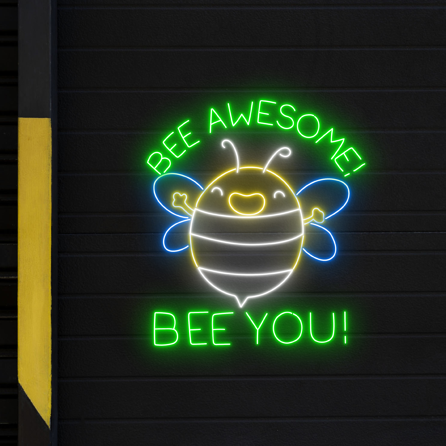 Bee Awesome Bee You Neon Sign Funny Quote Wall Art Decor