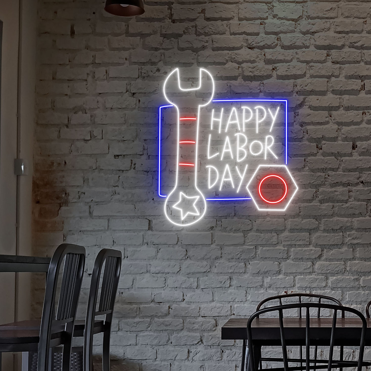 Happy Labor Day Neon Sign Wall Art Decor