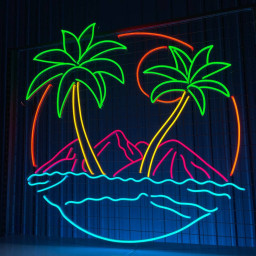 Mountain And Beach Neon Signs Tropical Wall Art Decor