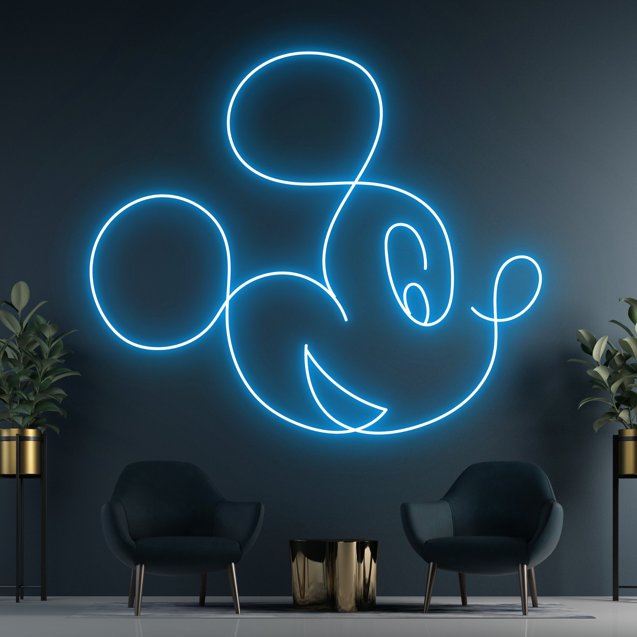 Mickey Mouse Neon Led Signs Disney Wall Hanger Decor