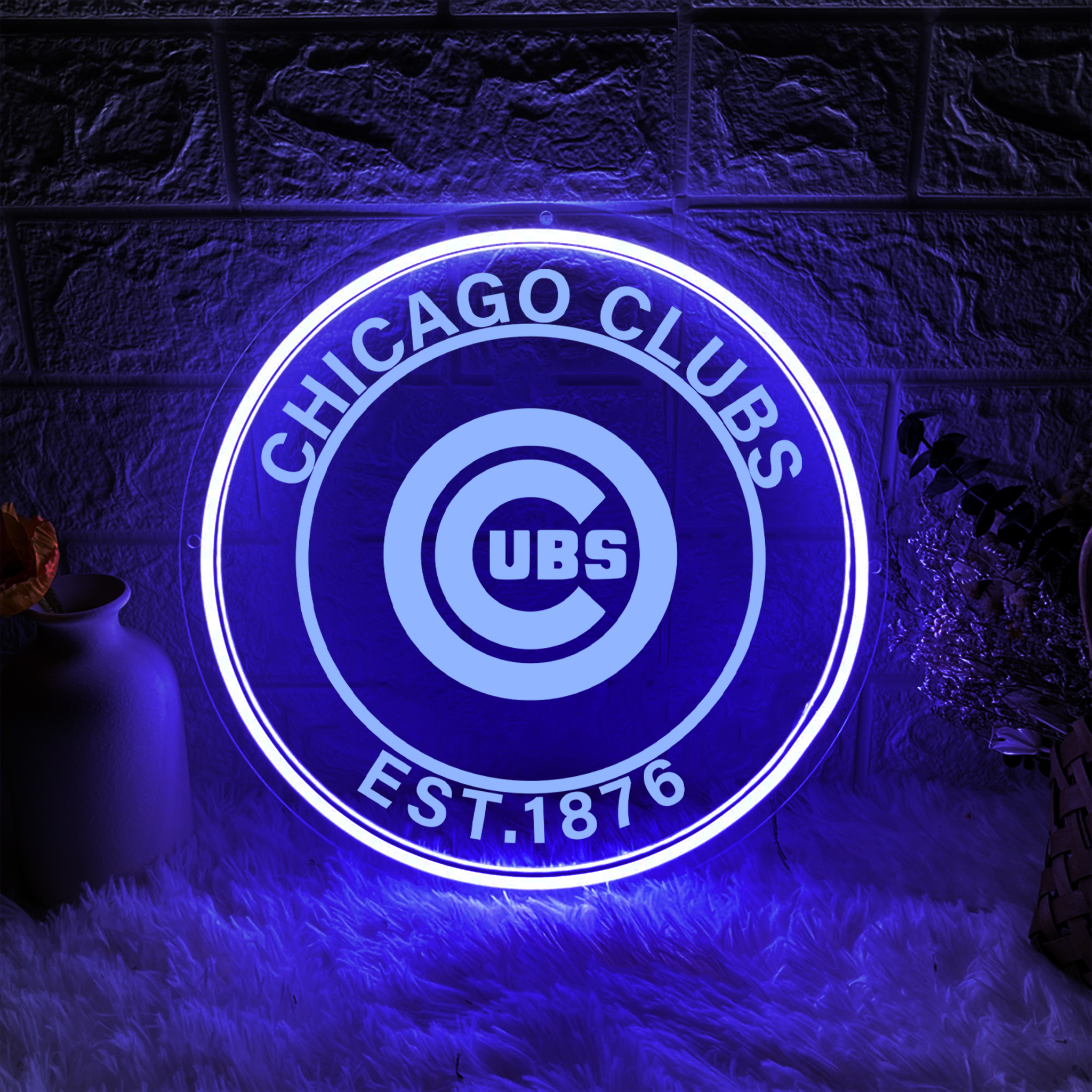 Baseball Chicago Cubs Laser Sign