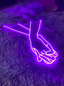 Hand In Hand Neon Sign Couple Wedding Long-lasting Decor