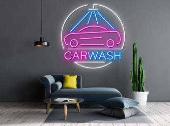 Car Washing Service Neon Sign