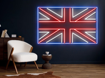 UK Flag Neon Sign British Flag Wall Sign