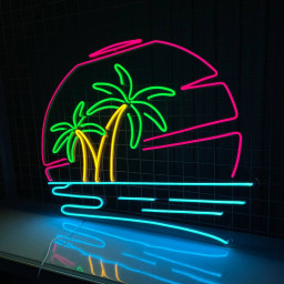 Palm Tree Beach Neon Sign