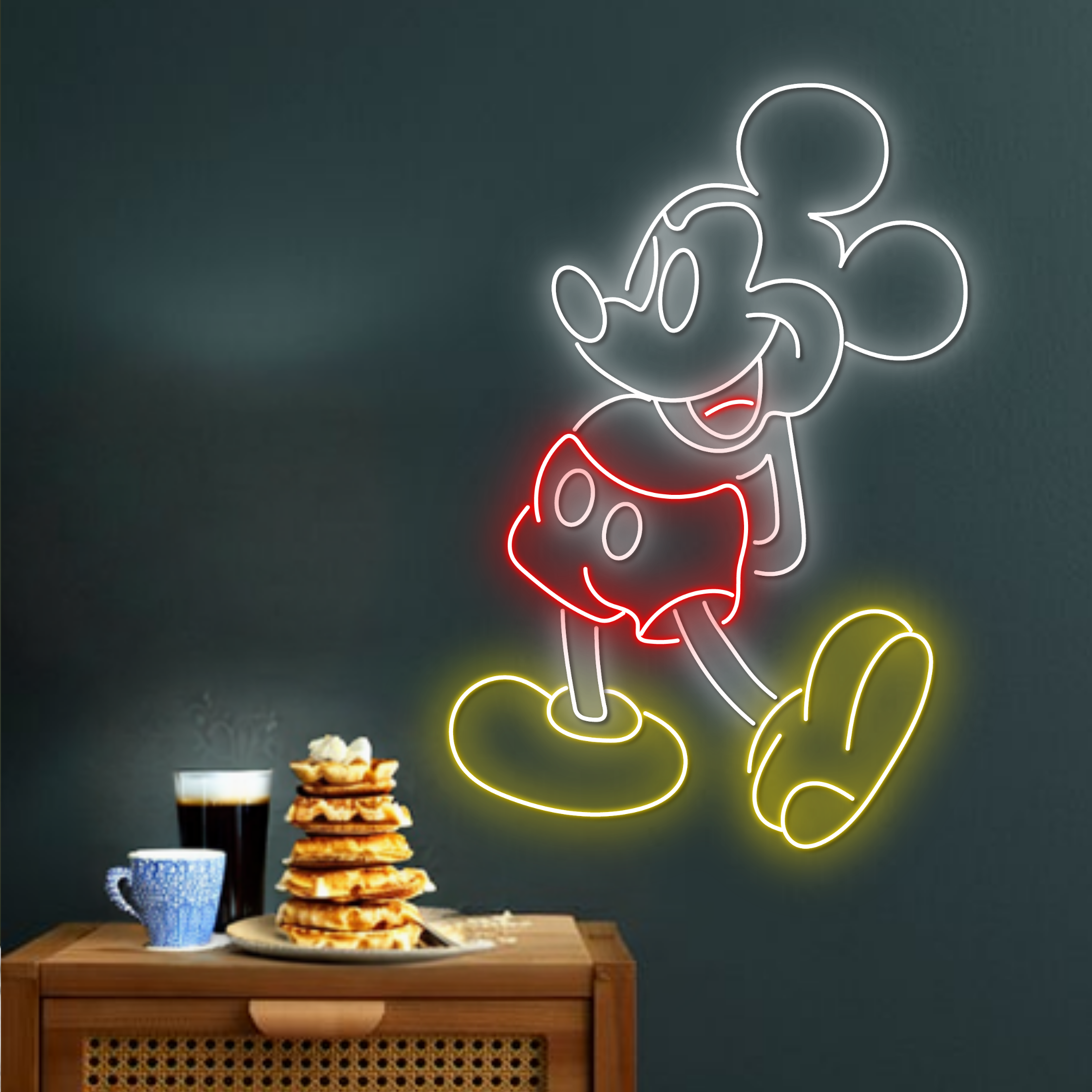 Mickey Mouse Neon Led Signs Disney Wall Hanger Art Decor